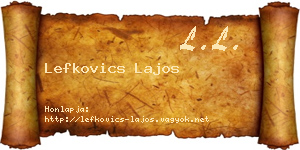 Lefkovics Lajos névjegykártya